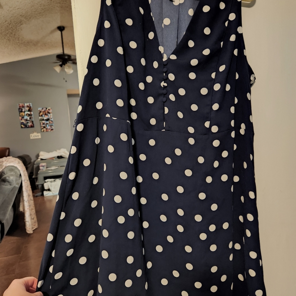 A.N.D. Polka Dot Sleeveless Dress